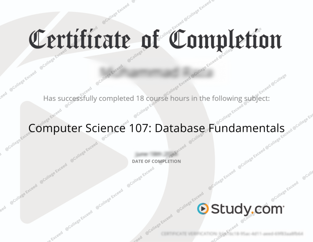 Computer Science 107: Database Fundamentals