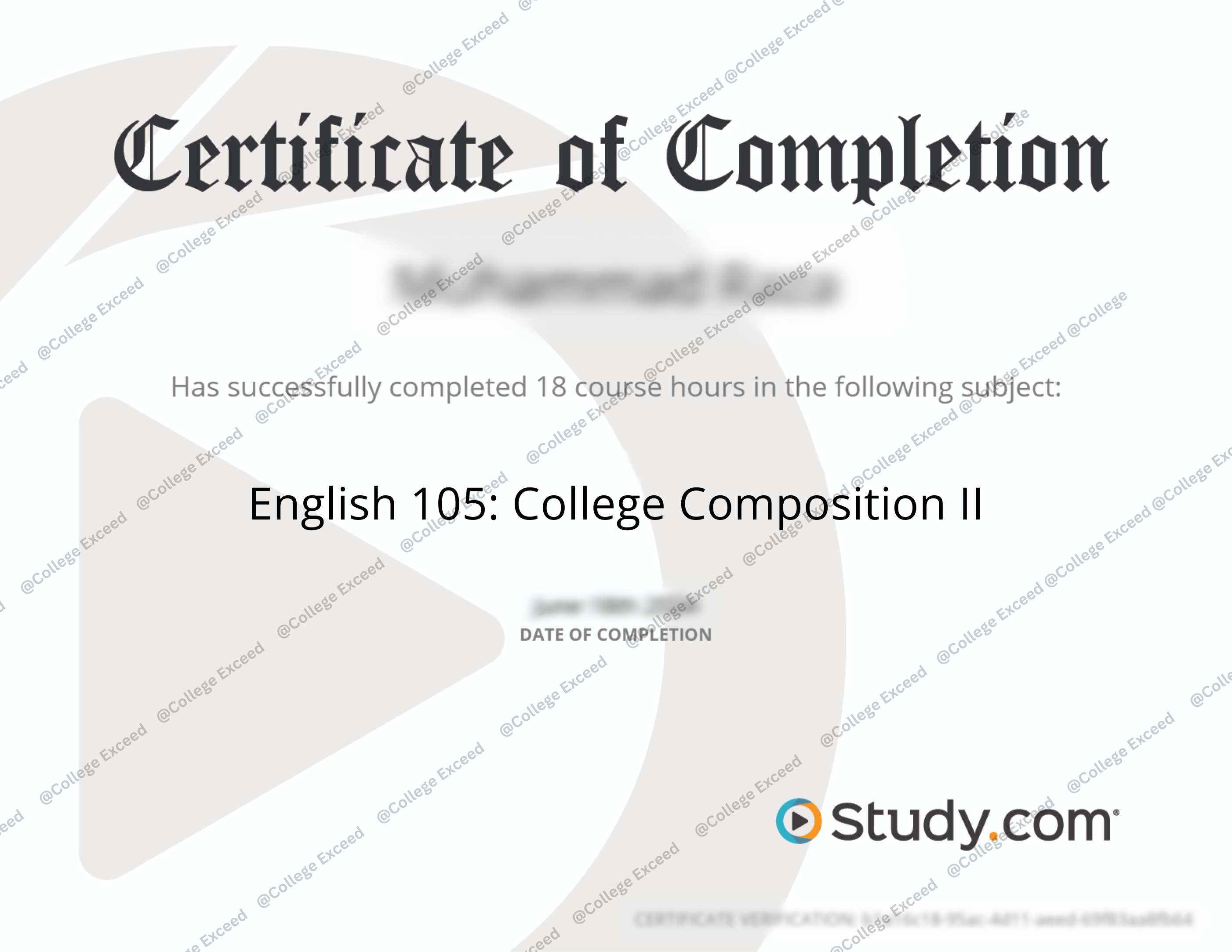 Study.com English 105