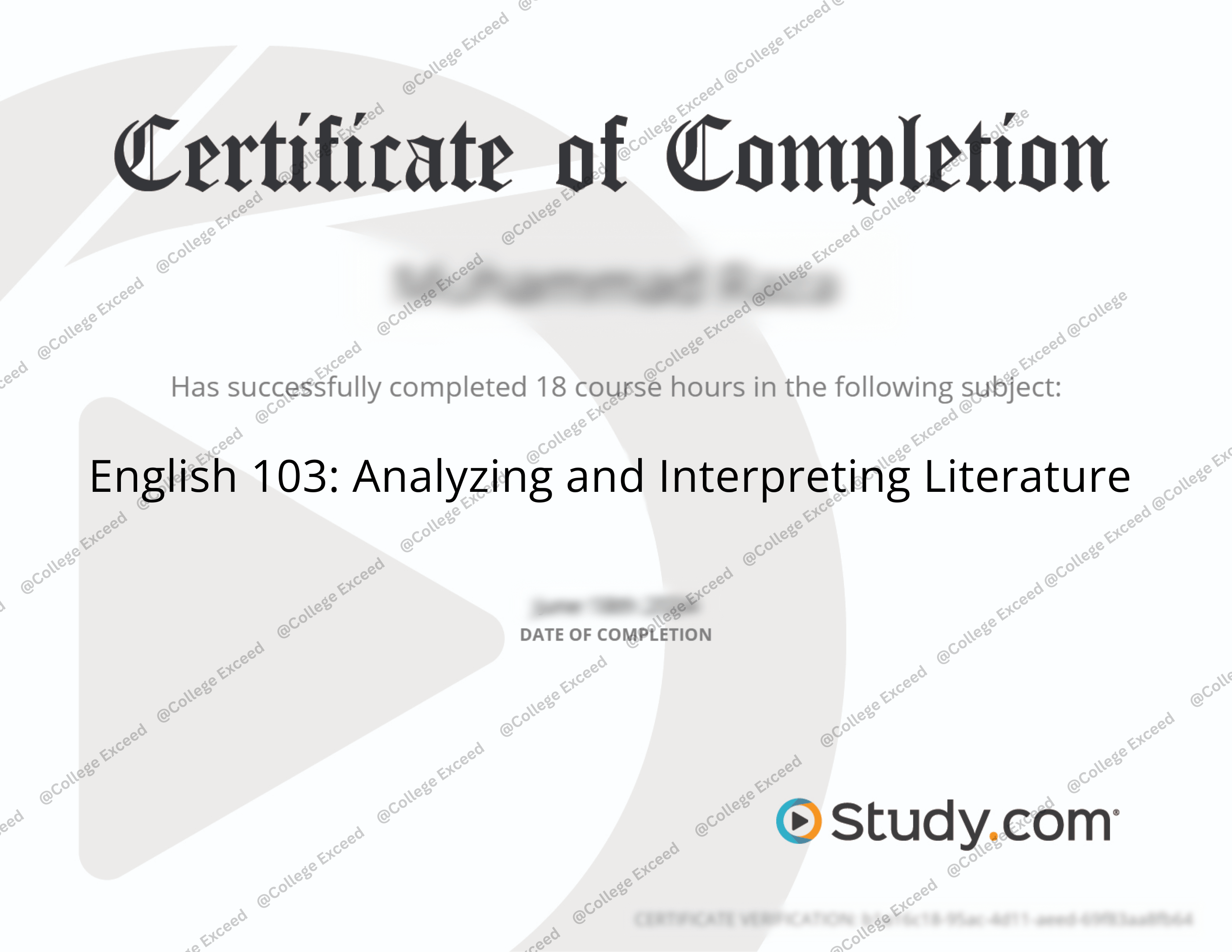 Study.com English 103