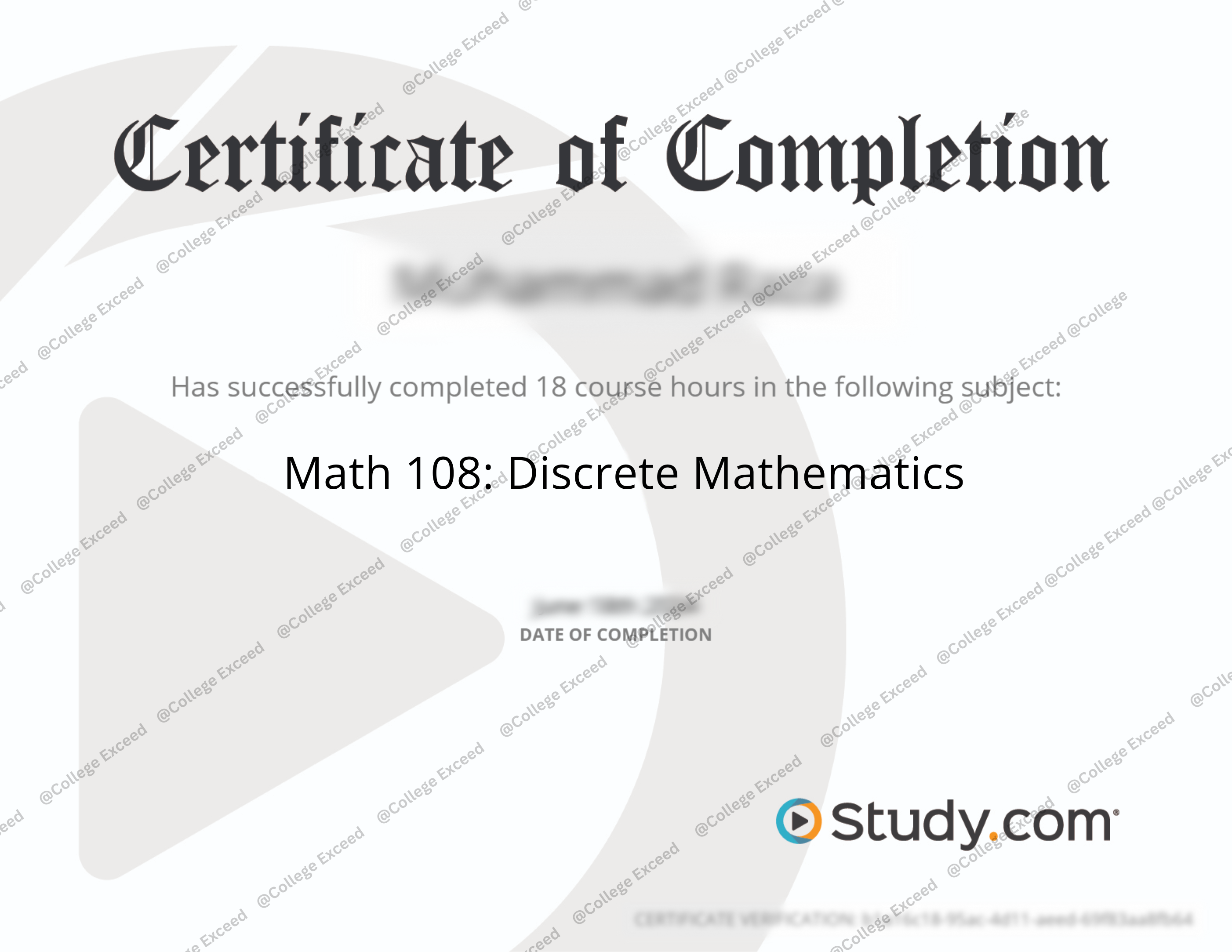 study.com Math 108