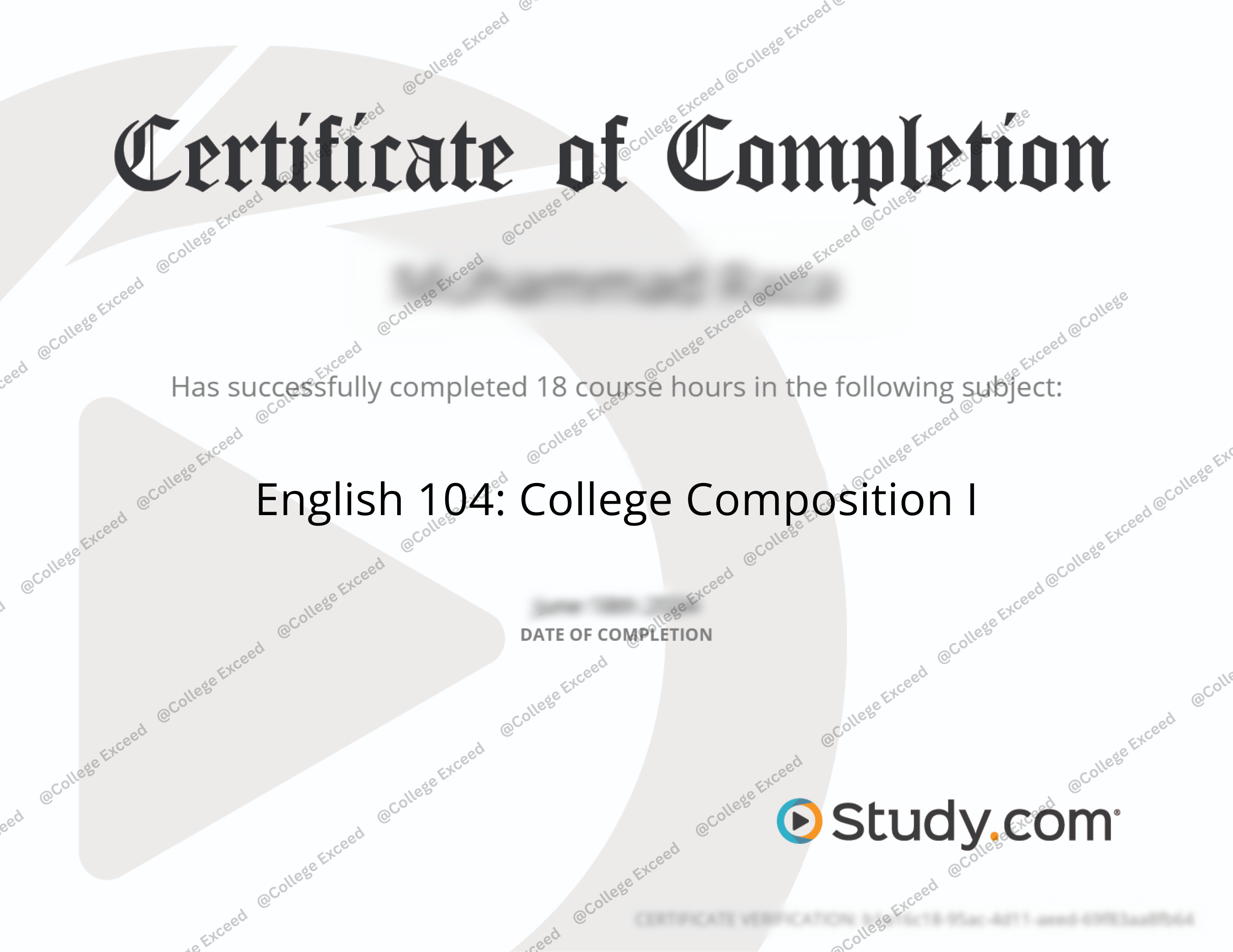 English 104: College Composition I