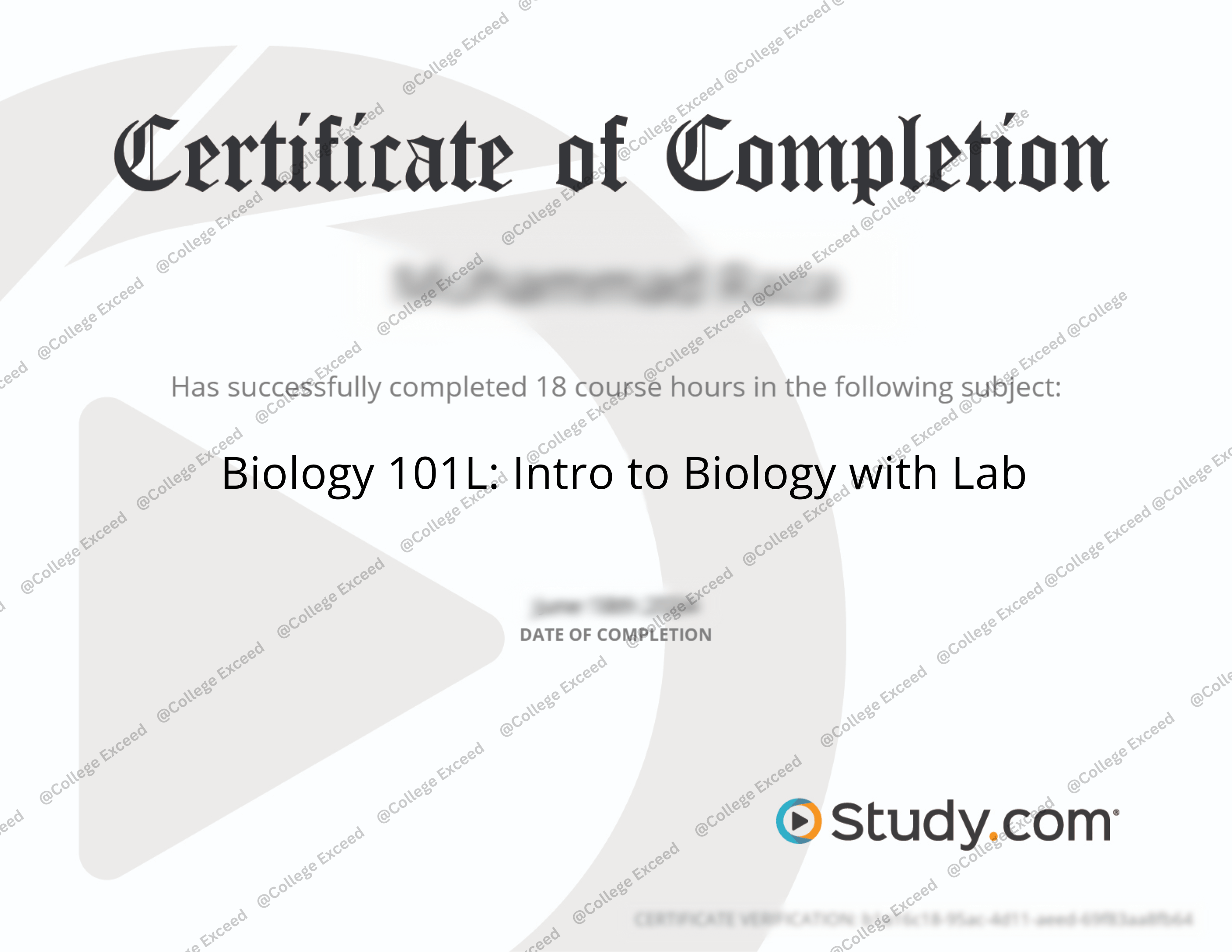 Study.com Biology 101L