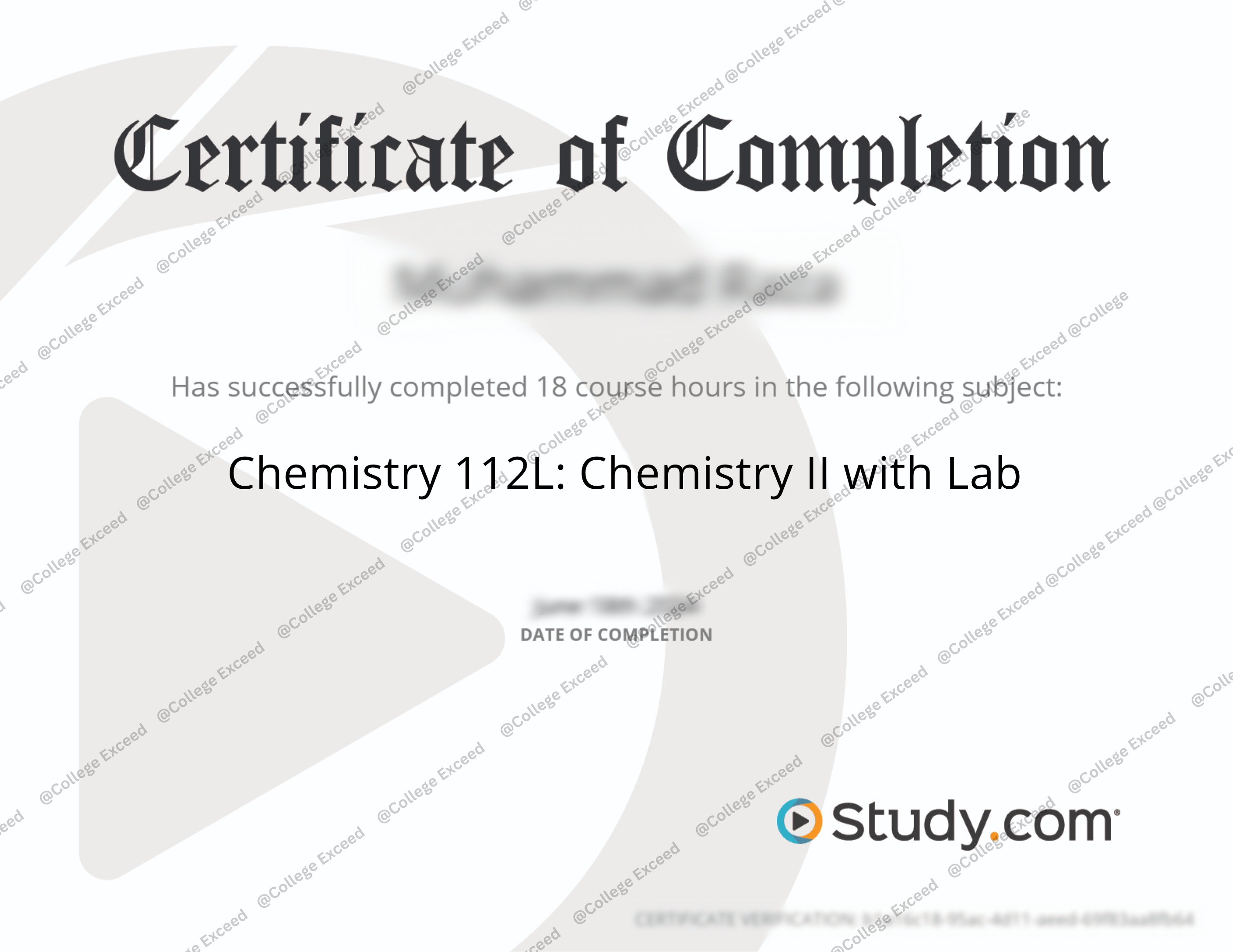 study.com Chemistry 112L